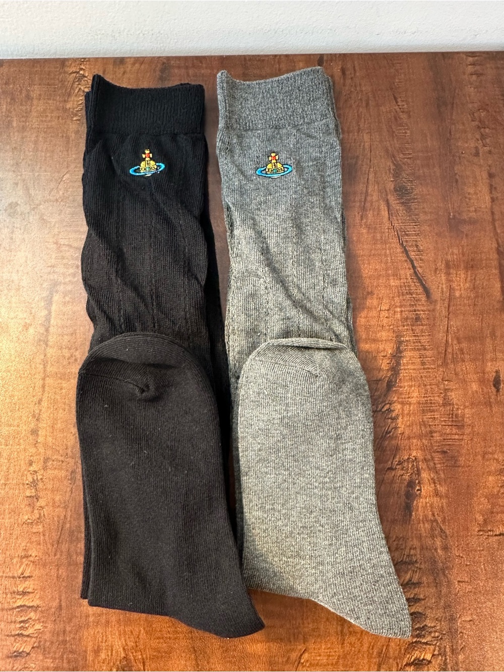 Vivienne Westwood Embroidery Stretchy KneeHigh soft Warm Socks Boot Stocking